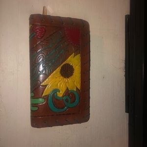 Custom tooled leather “B” initial wallet